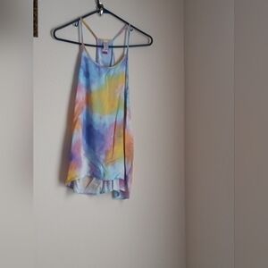 No Boundaries Tank Top 2XL Women Colorful Tie-Dye Casual Academia Hippie Workout